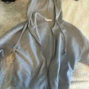 Grey cropped zip up sweatshirt from Hippie Rose